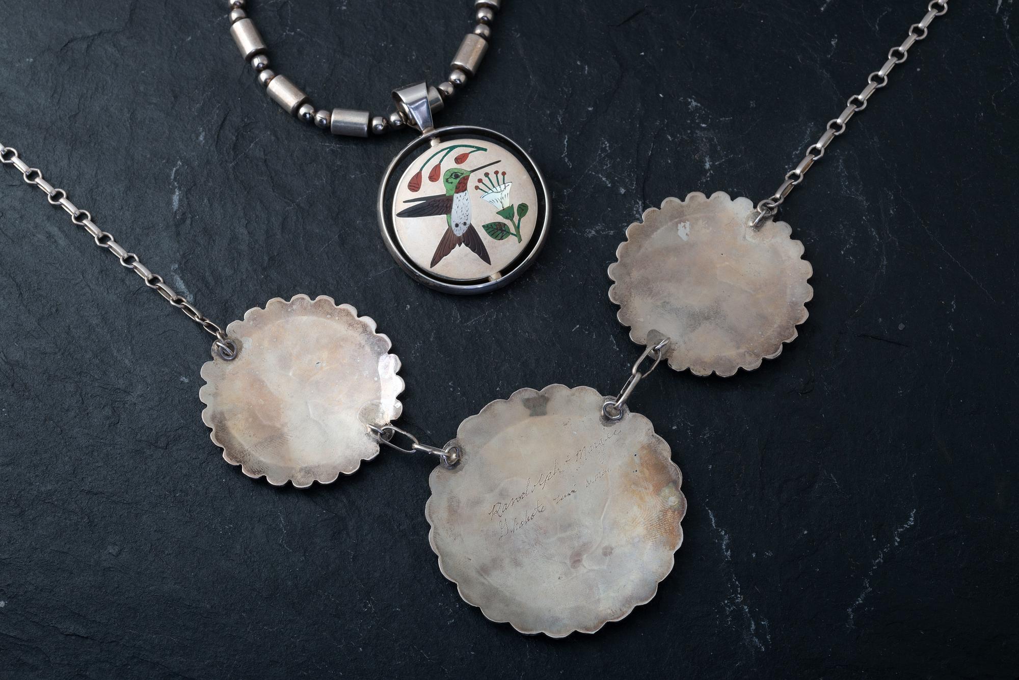 Zuni Mosaic Inlay Avian Necklaces
