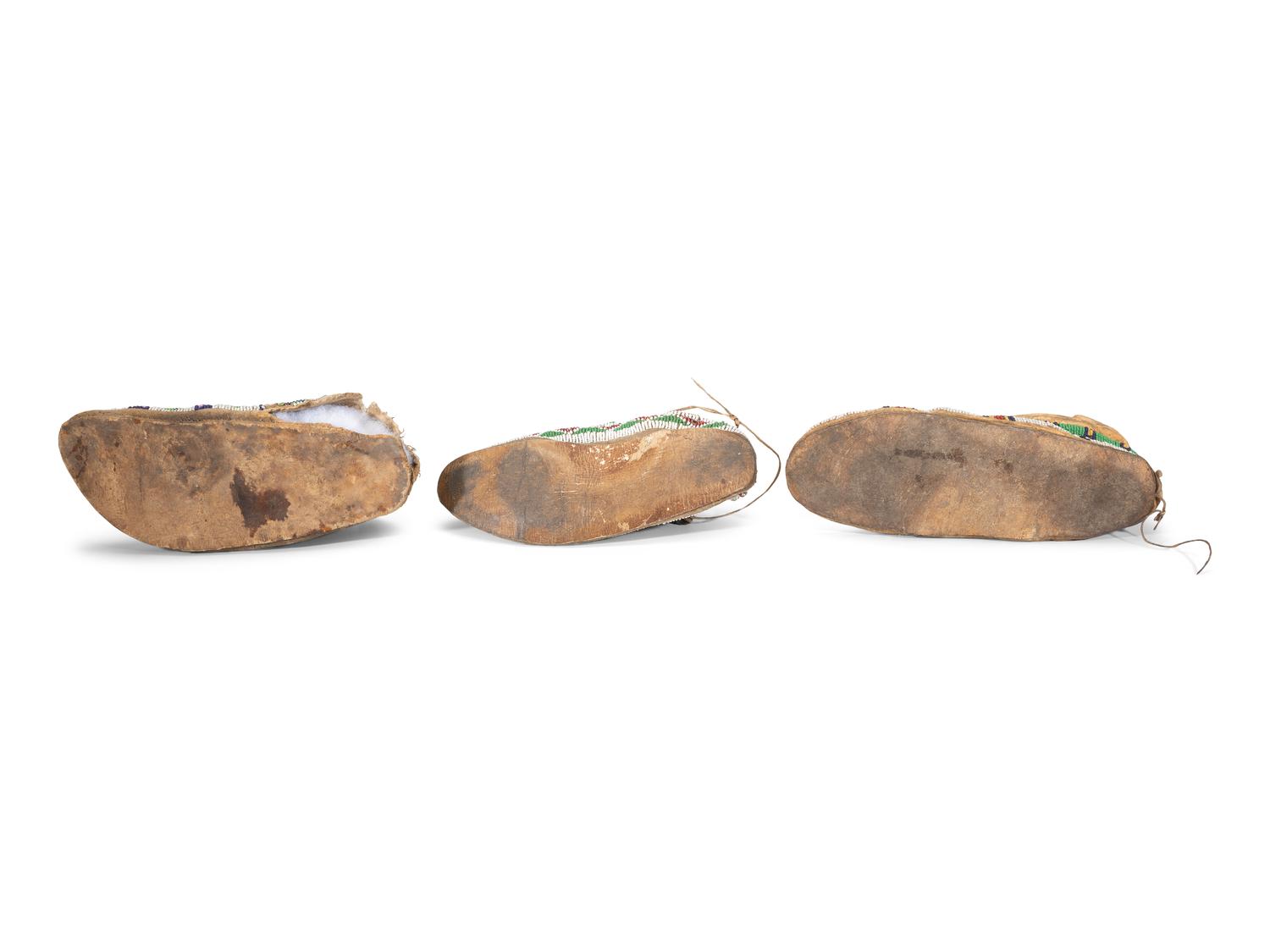 Sioux Beaded Hide Moccasins, Singles