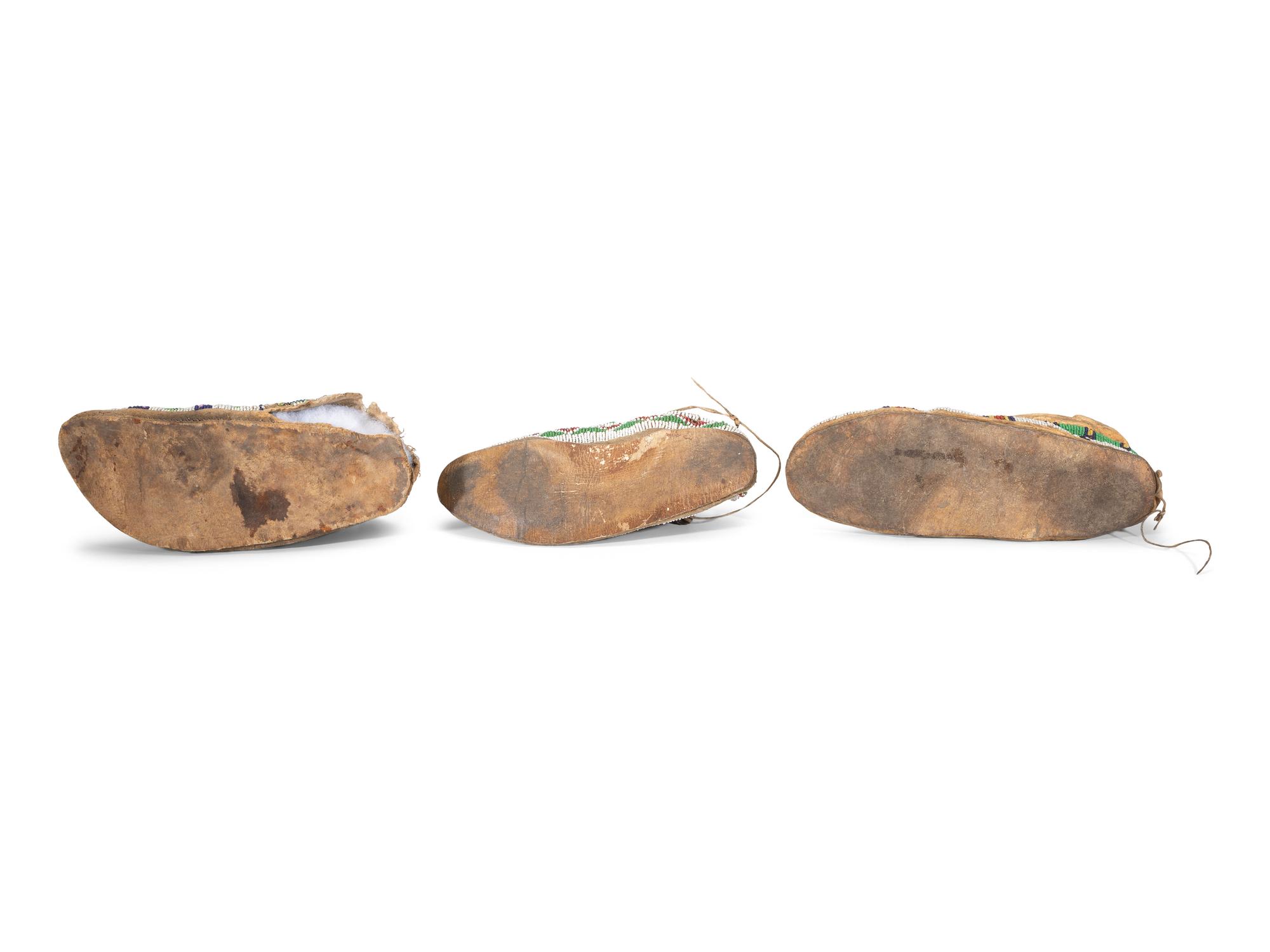 Sioux Beaded Hide Moccasins, Singles