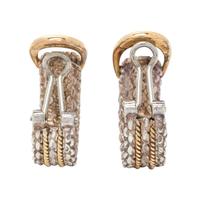 HERMÈS, SILVER AND YELLOW GOLD EARCLIPS