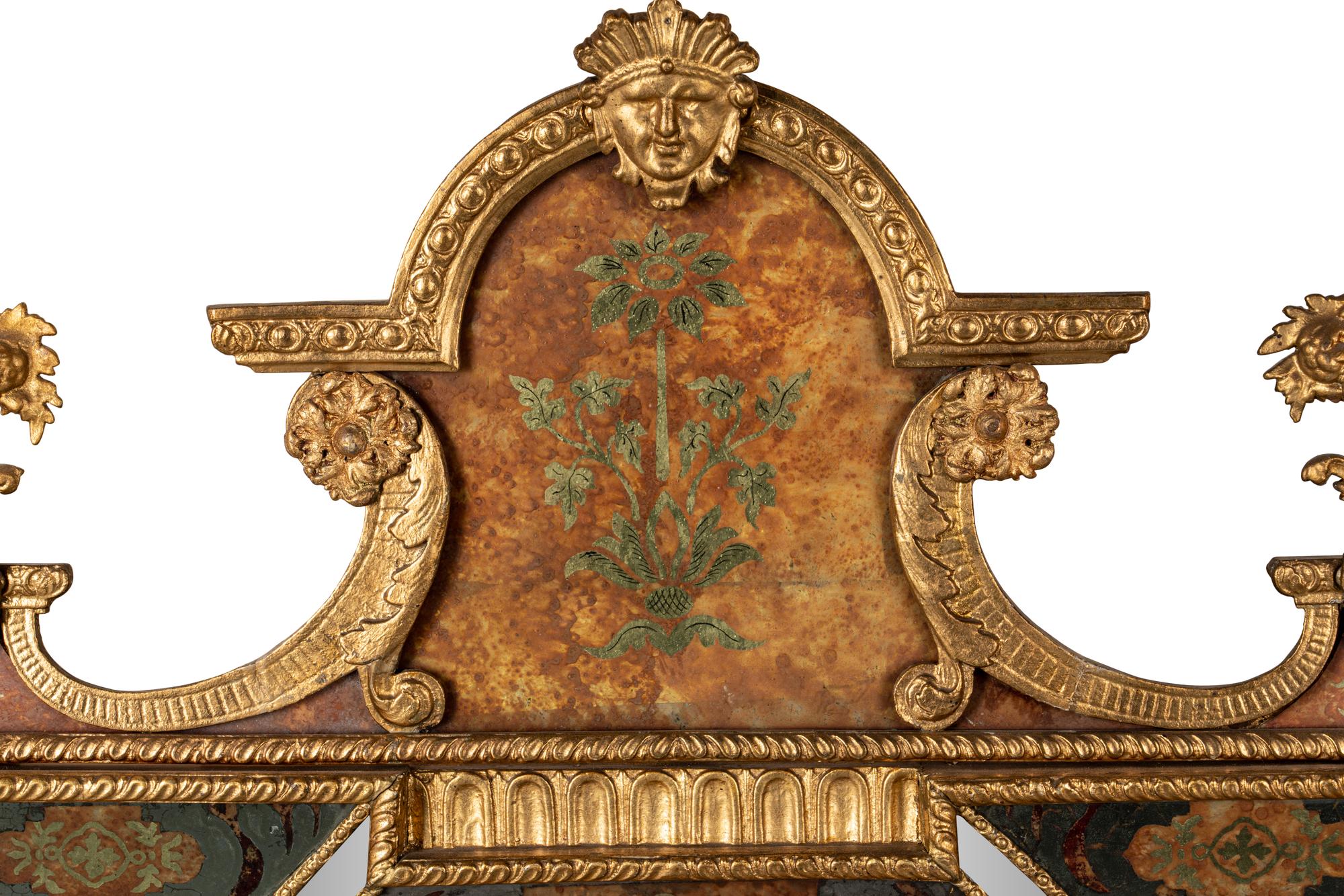 A Swedish Giltwood and Verre Églomisé Mirror