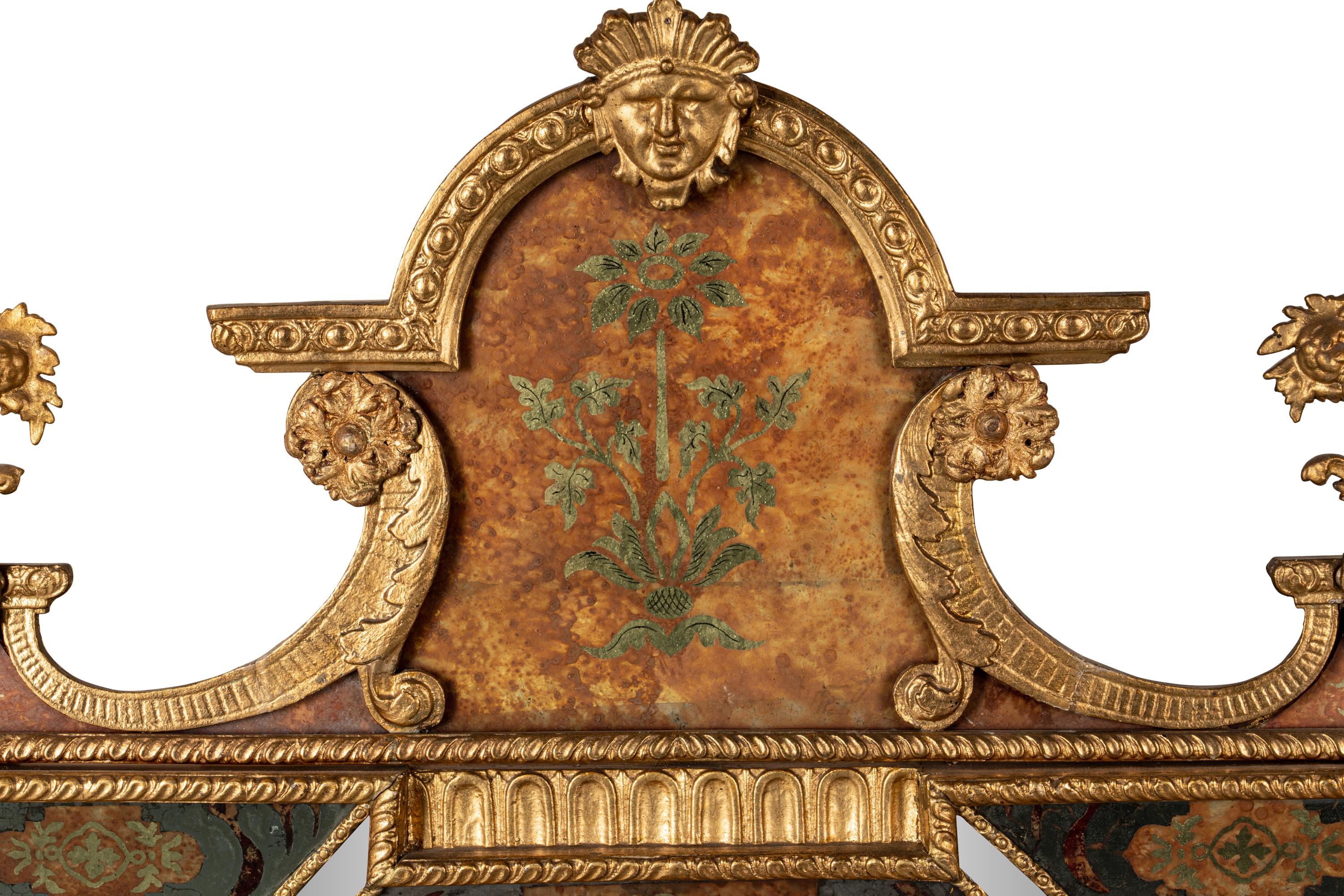 A Swedish Giltwood and Verre Églomisé Mirror