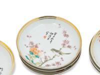 A Set of Eight Qianjiang Glazed Porcelain Saucer Dishes