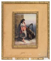 A German Porcelain Plaque 5 3/4 x 3 3/4 inches (visible).