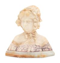 An Italian Alabaster Bust of a Girl