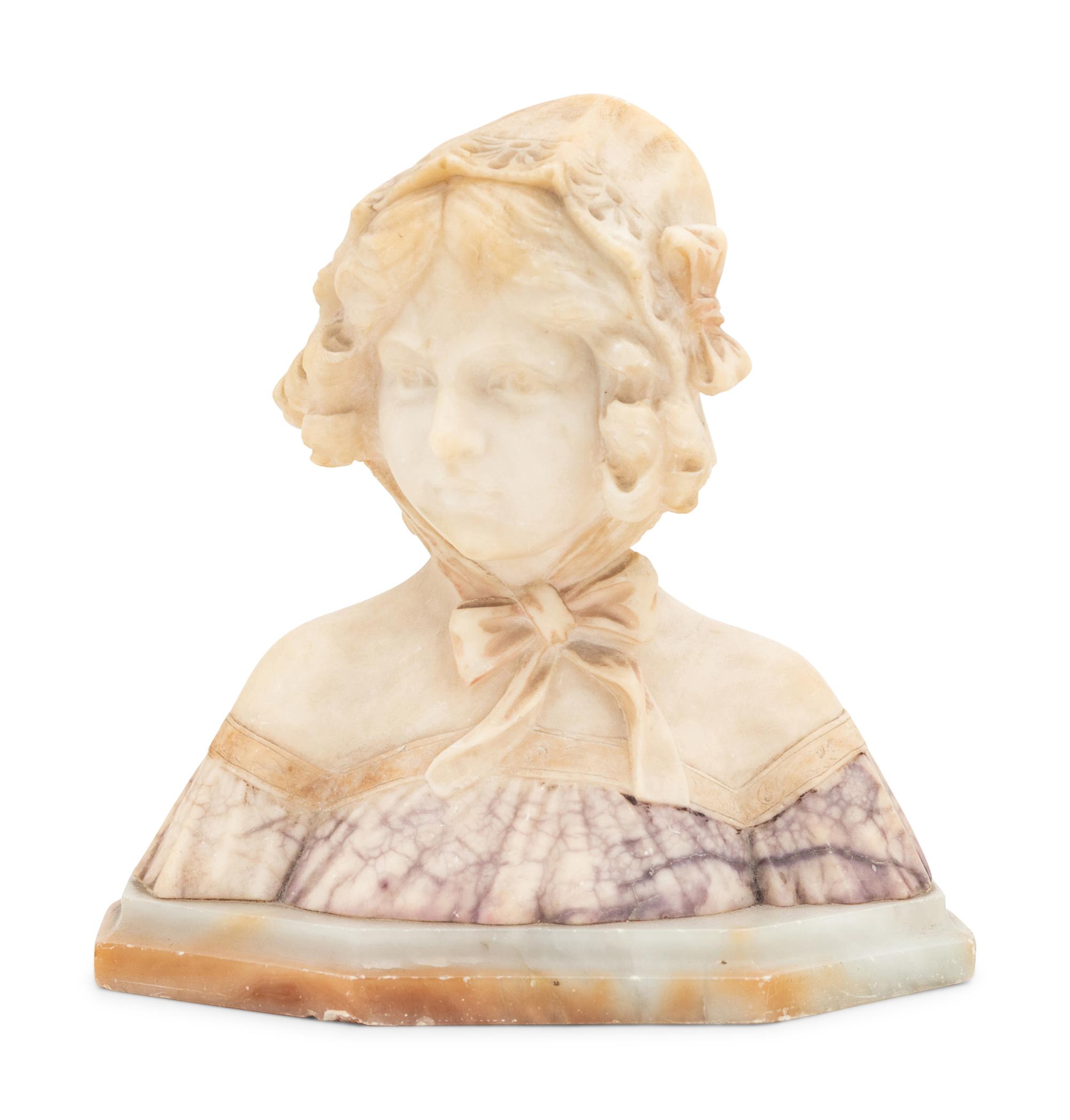 An Italian Alabaster Bust of a Girl