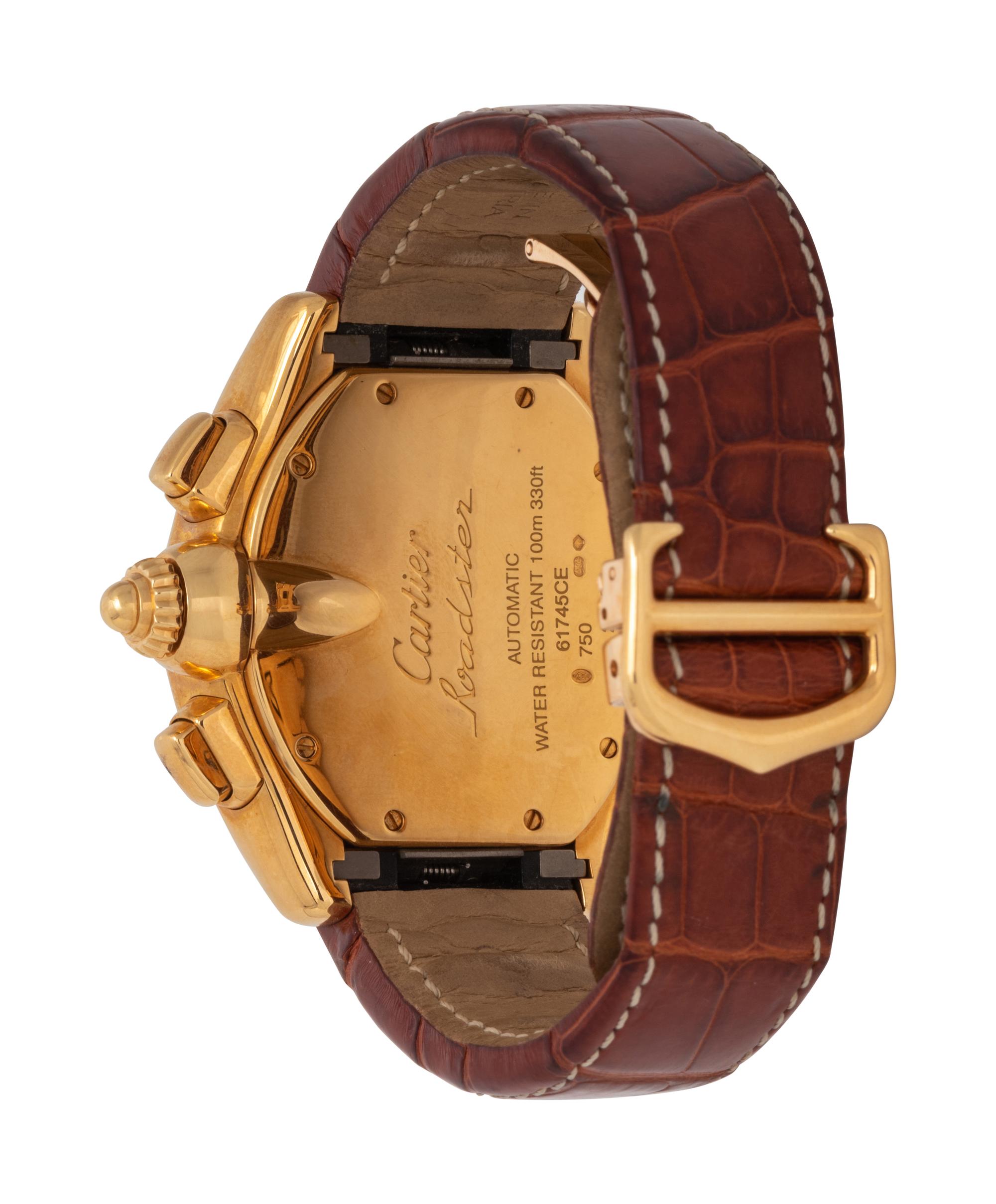 CARTIER, REF. 2619 18K YELLOW GOLD CHRONOGRAPH 'ROADSTER' WATCH