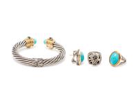 DAVID YURMAN, COLLECTION OF STERLING SILVER, YELLOW GOLD AND TURQUOISE JEWELRY