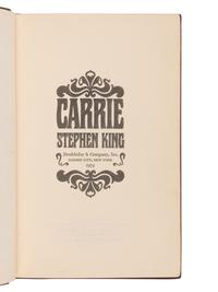 KING, Stephen (b. 1947). Carrie. Garden City, NY: Doubleday & Company, 1974.