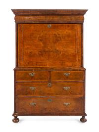 A George I Figured Walnut Secretary Chest