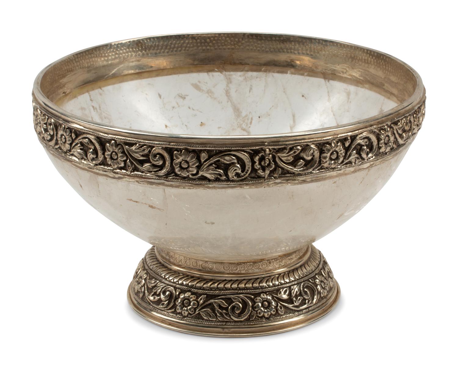 A Silver Mounted Rock Crystal Bowl