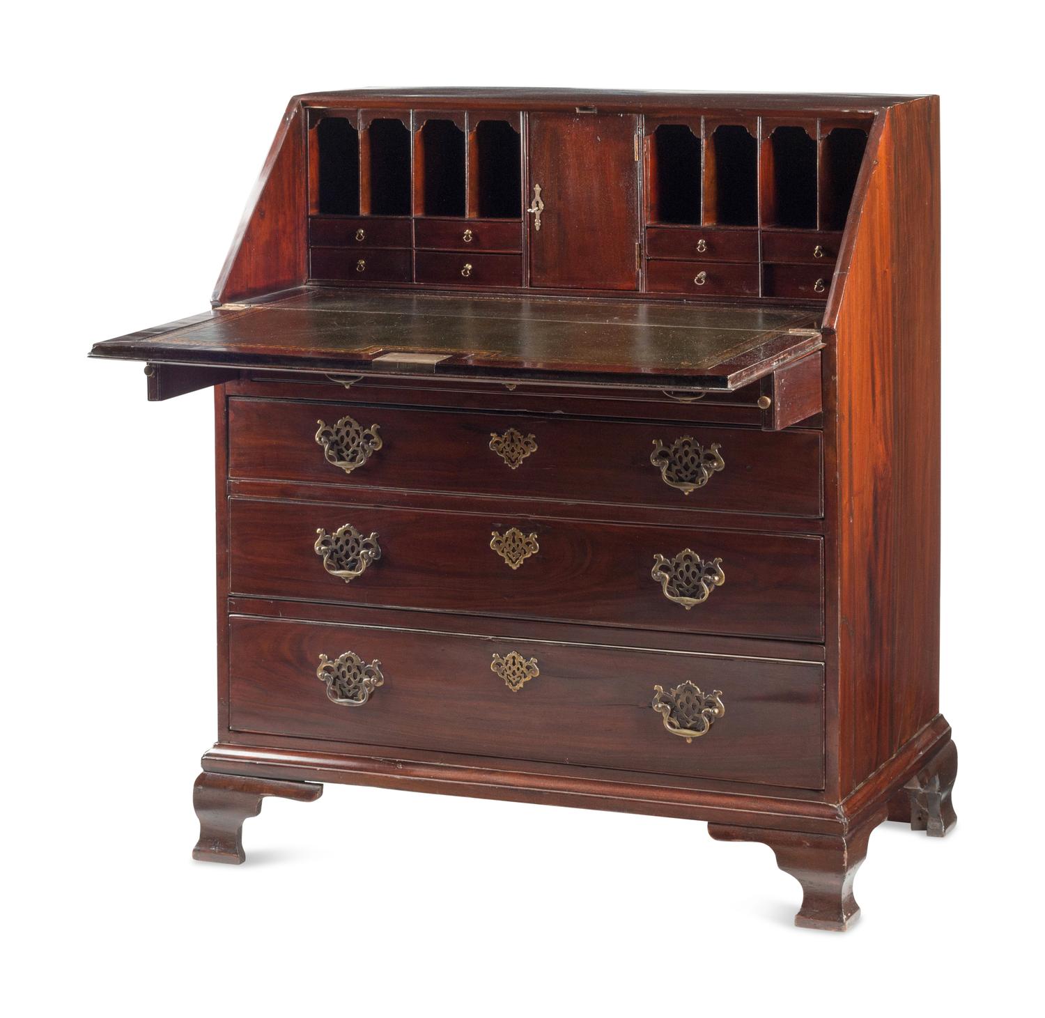 A George III Mahogany Slant-Front Bureau