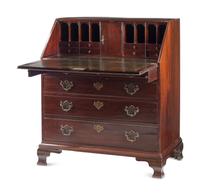 A George III Mahogany Slant-Front Bureau