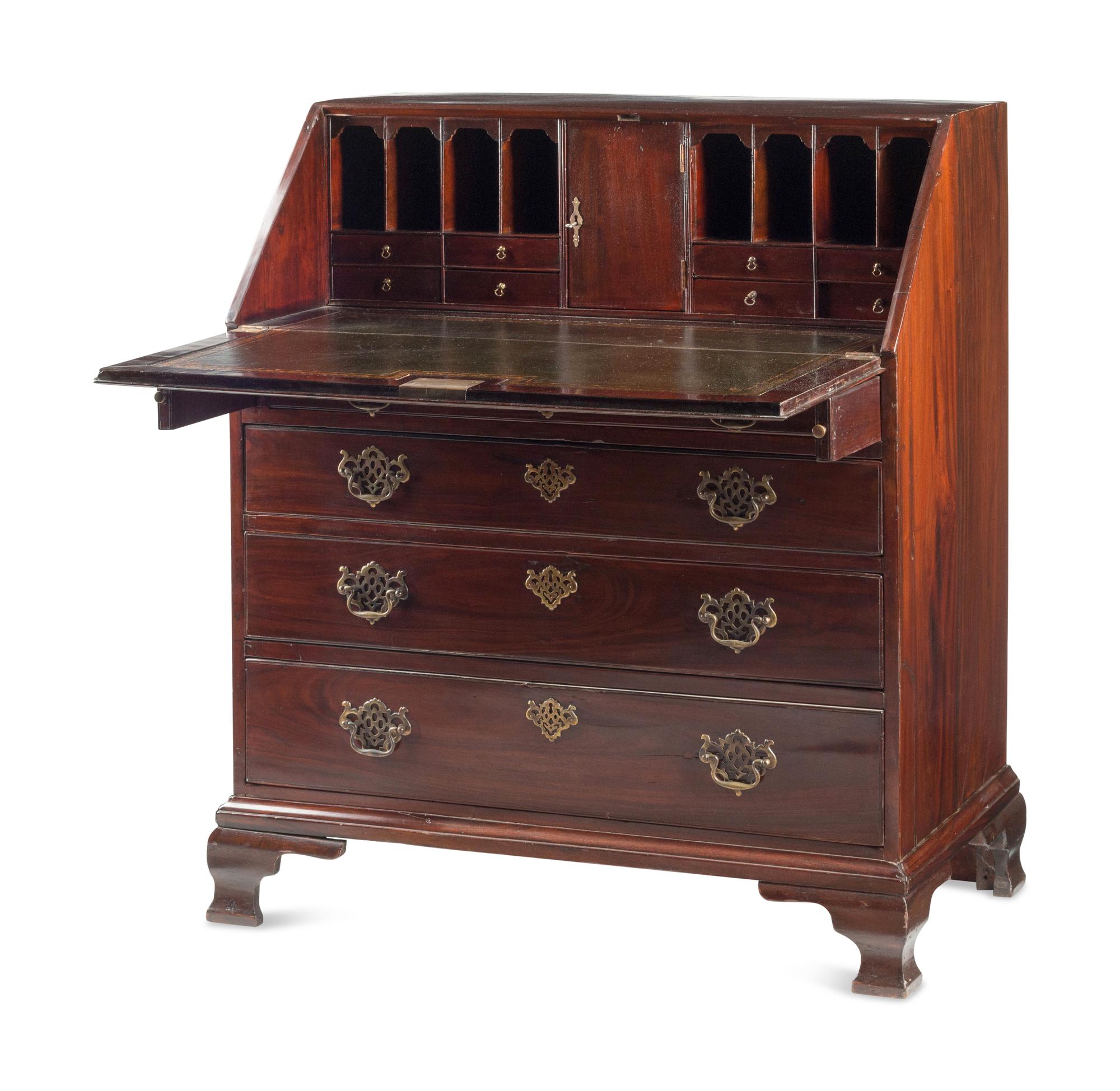 A George III Mahogany Slant-Front Bureau