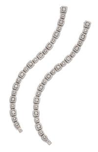 A Pair of White Gold and Diamond Convertible Bracelets, 28.70 dwts.