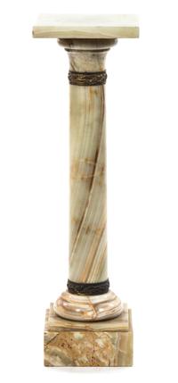 A Continental Gilt Bronze Mounted Onyx Pedestal, Height 38 1/4 inches.