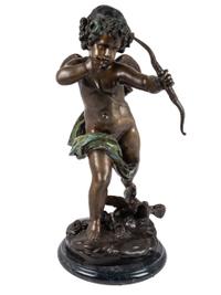 A Bronze Cherub Sculpture, After Houdon