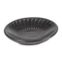 Blackware Plate, with Repeating Feather Design