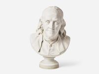After Jean-Antoine Houdon (French, 1741-1828), Parian bust of Benjamin Franklin (1706-1790), marked Sevres, early 20th century