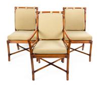 A Set of Twelve Rattan Dining Chairs Height 34 inches. — MODERN