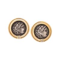 YELLOW GOLD, COIN AND DIAMOND SET