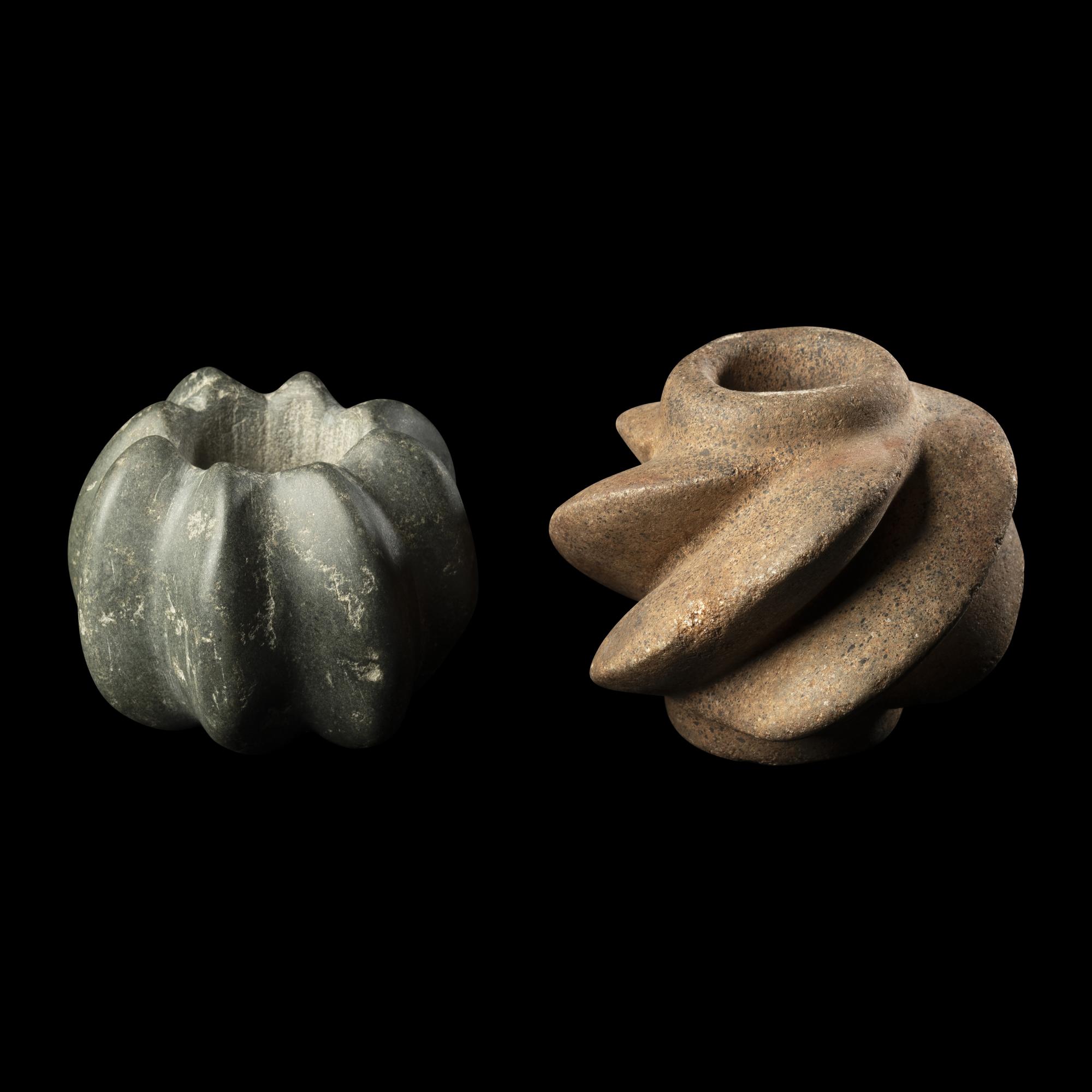 Two Chavin Stone Mace Heads