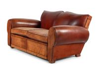 An Art Deco Three-Piece Leather Seating Suite