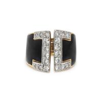 DIAMOND AND ENAMEL RING