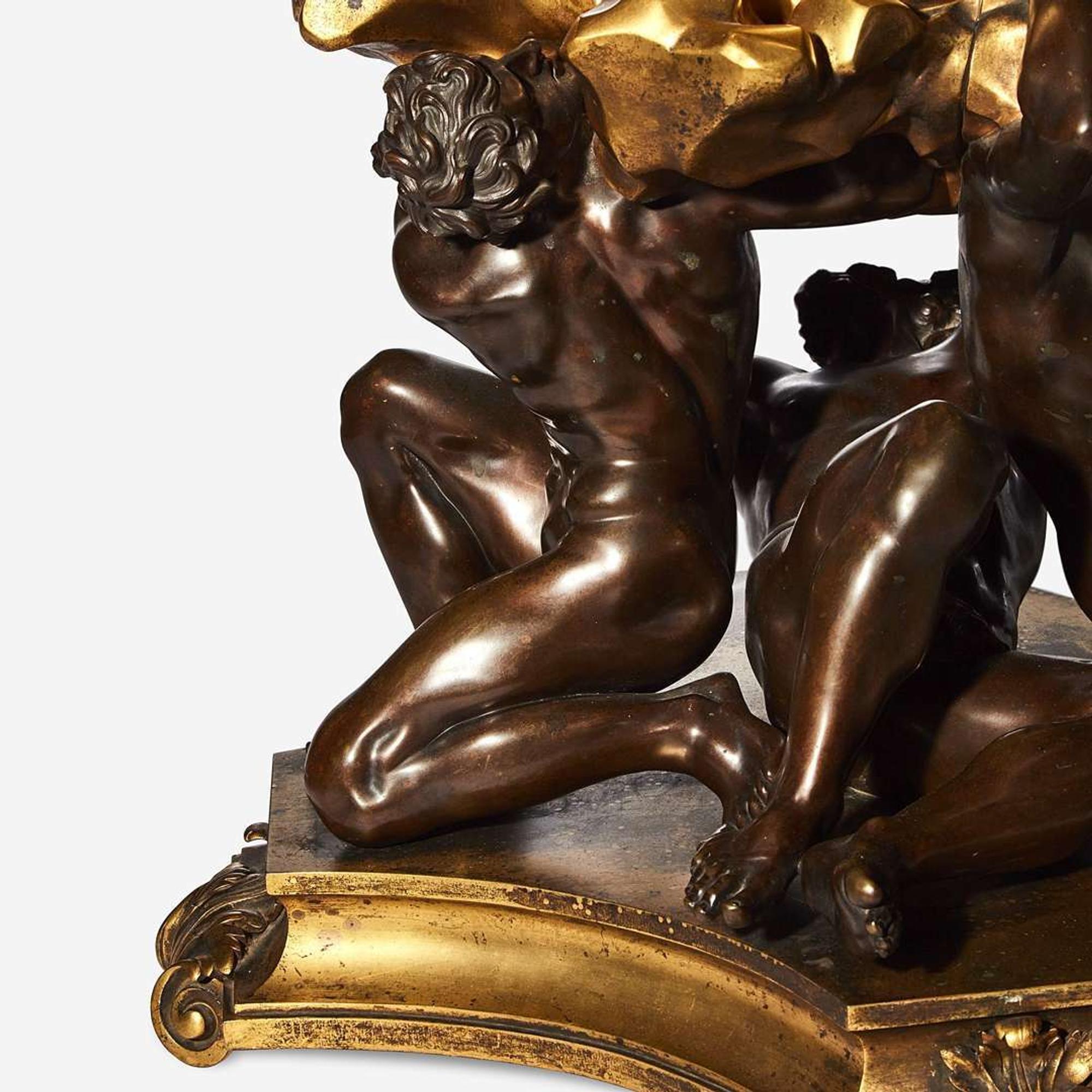 After Alessandro Algardi called L’Algarde (Italian, 1598-1654) A Pair of Monumental Bronze Sculptures, 'Jupiter Victorious over the Titans,' cast by Charles Crozatier, circa 1850