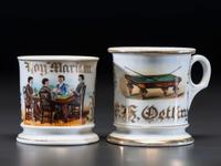 Two Tabletop Gaming Porcelain Shaving Mugs