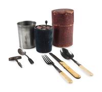 Civil War-period officer's traveling eating utensils kit.