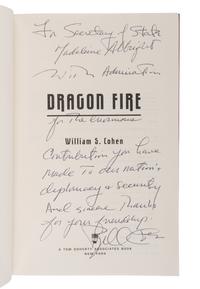 NOVELS BY POLITICAL FIGURES A group of 6 novels, ALL FIRST EDITIONS, most INSCRIBED TO SECRETARY ALBRIGHT: