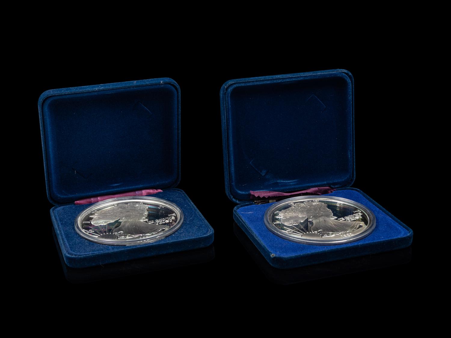 [PRIVATE ISSUE) Two 1-Pound Silver Rounds