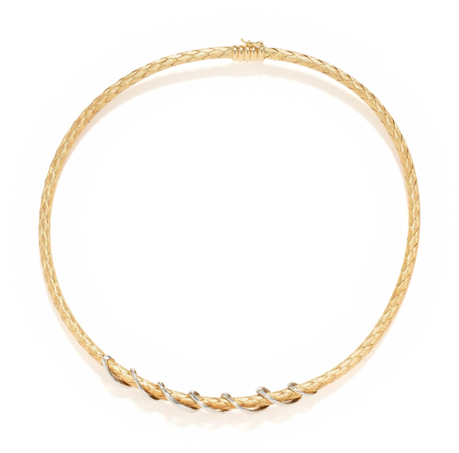 BICOLOR GOLD AND DIAMOND NECKLACE