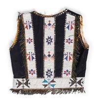 Osage Beaded Wool Vest, with American Flags