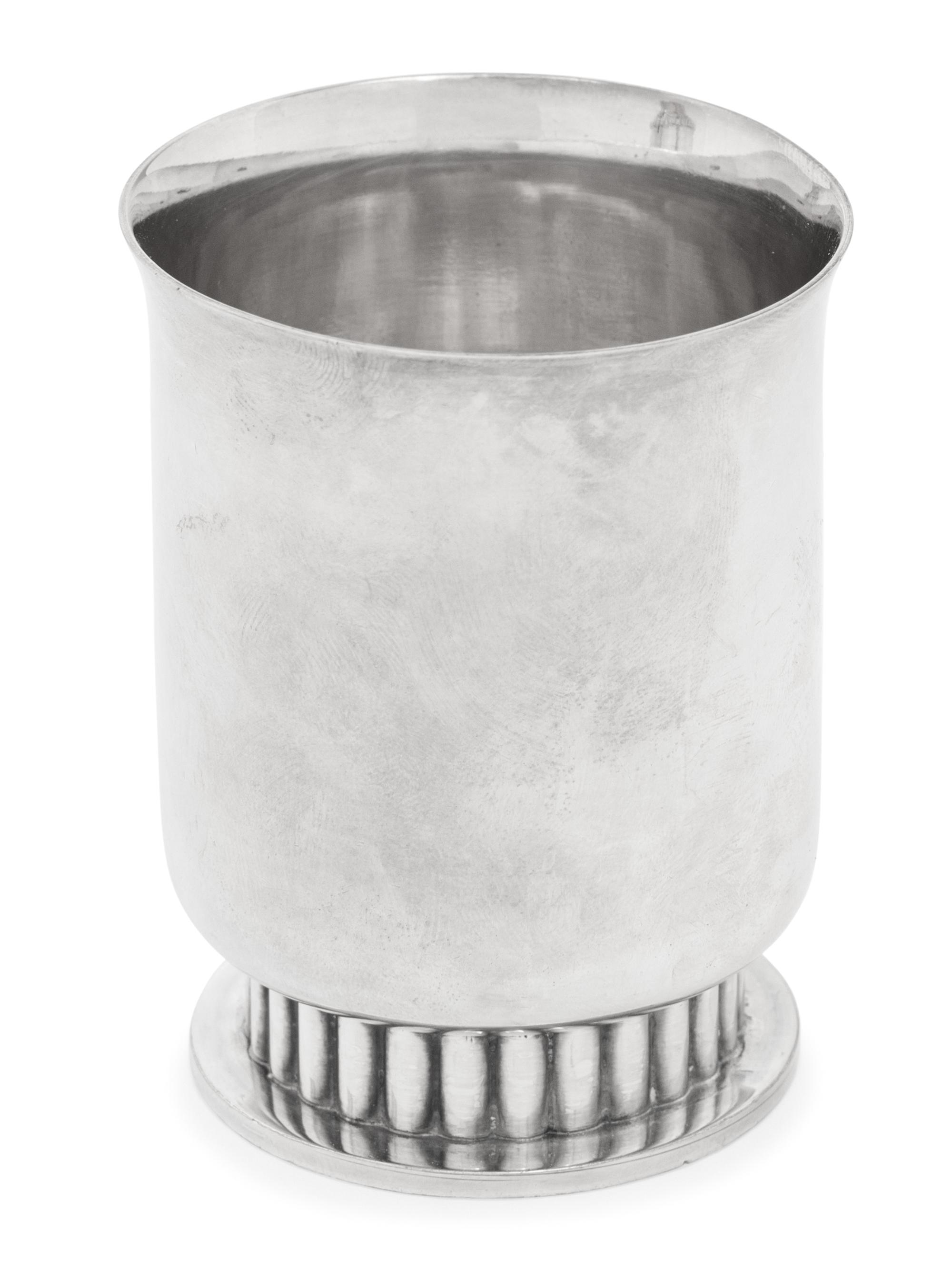 An American Silver-Plate Cocktail Shaker and Six Cocktail Cups