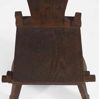 American School Gothic Style Center Table and Side Chair, USA, circa 1900