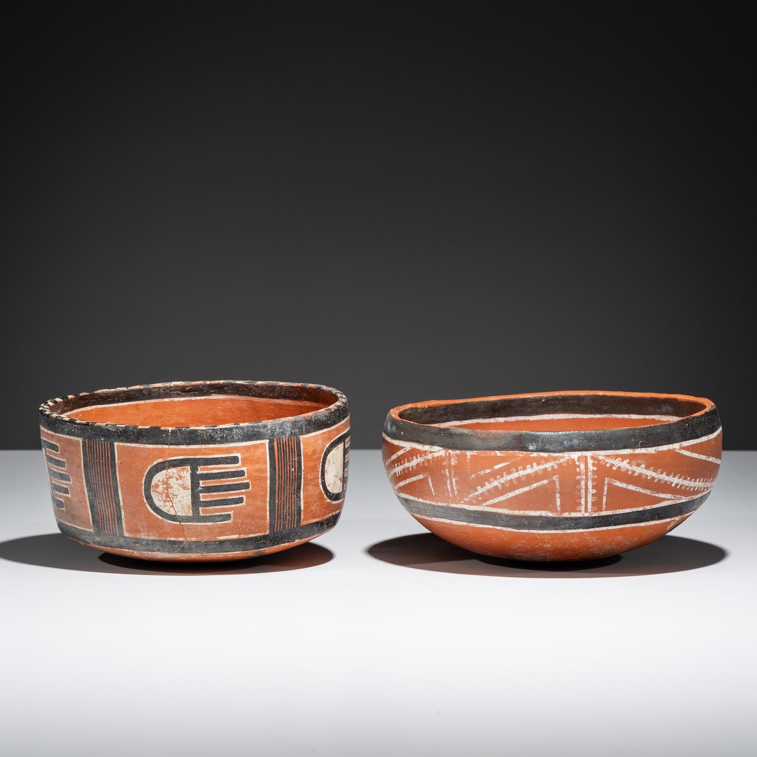 Ancestral Pueblo, Four Mile Polychrome Pottery Bowls