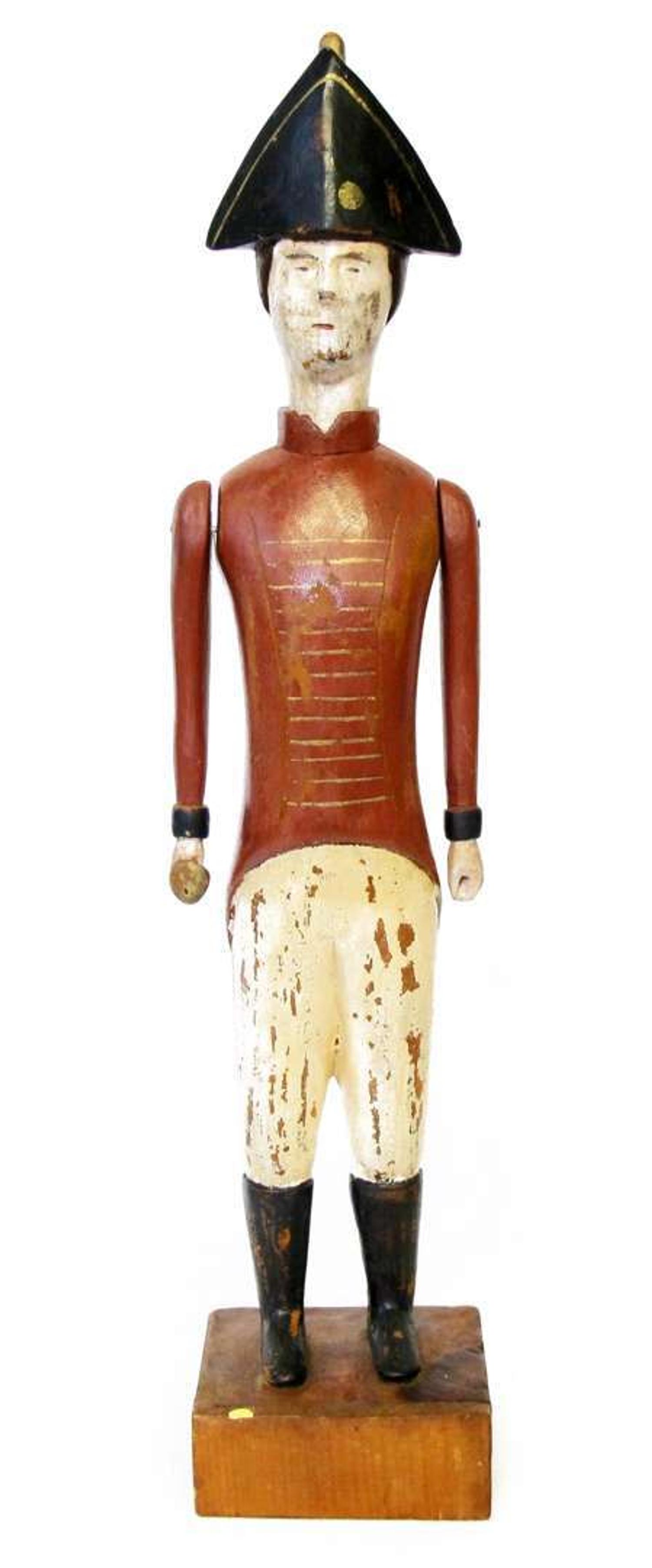 Carved and painted figure of a Hessian soldier 20th century