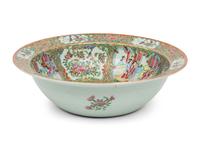 A Chinese Export Rose Medallion Porcelain Punch Bowl