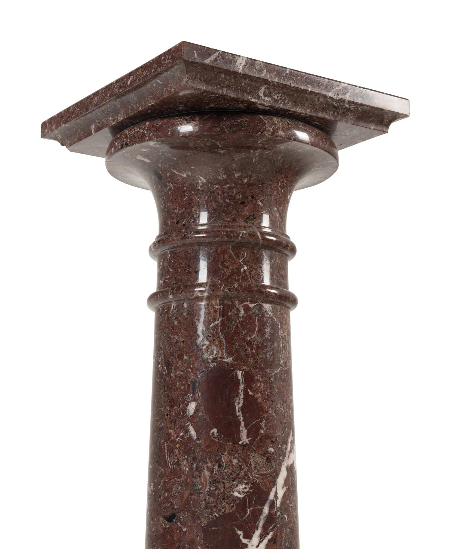 A Continental Red Marble Pedestal