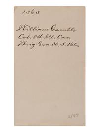 [CIVIL WAR - GETTYSBURG]. CDV of General William Gamble.