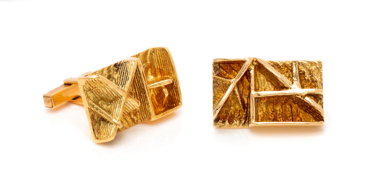 A Pair of Yellow Gold Cufflinks, Gio Pomodoro, 15.90 dwts.
