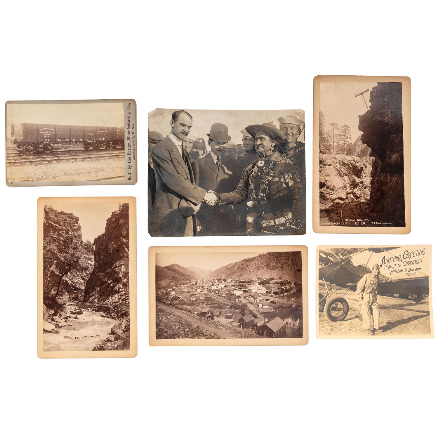 [TRANSPORTATION]. A group of early photographs, imprints, and documents related to transportation, including: