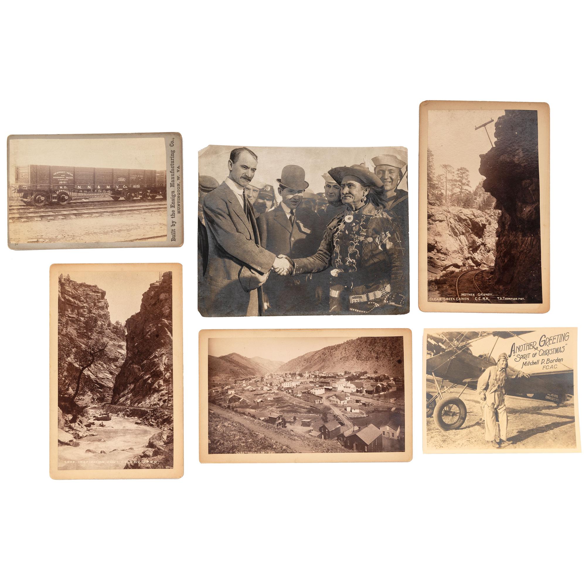 [TRANSPORTATION]. A group of early photographs, imprints, and documents related to transportation, including: