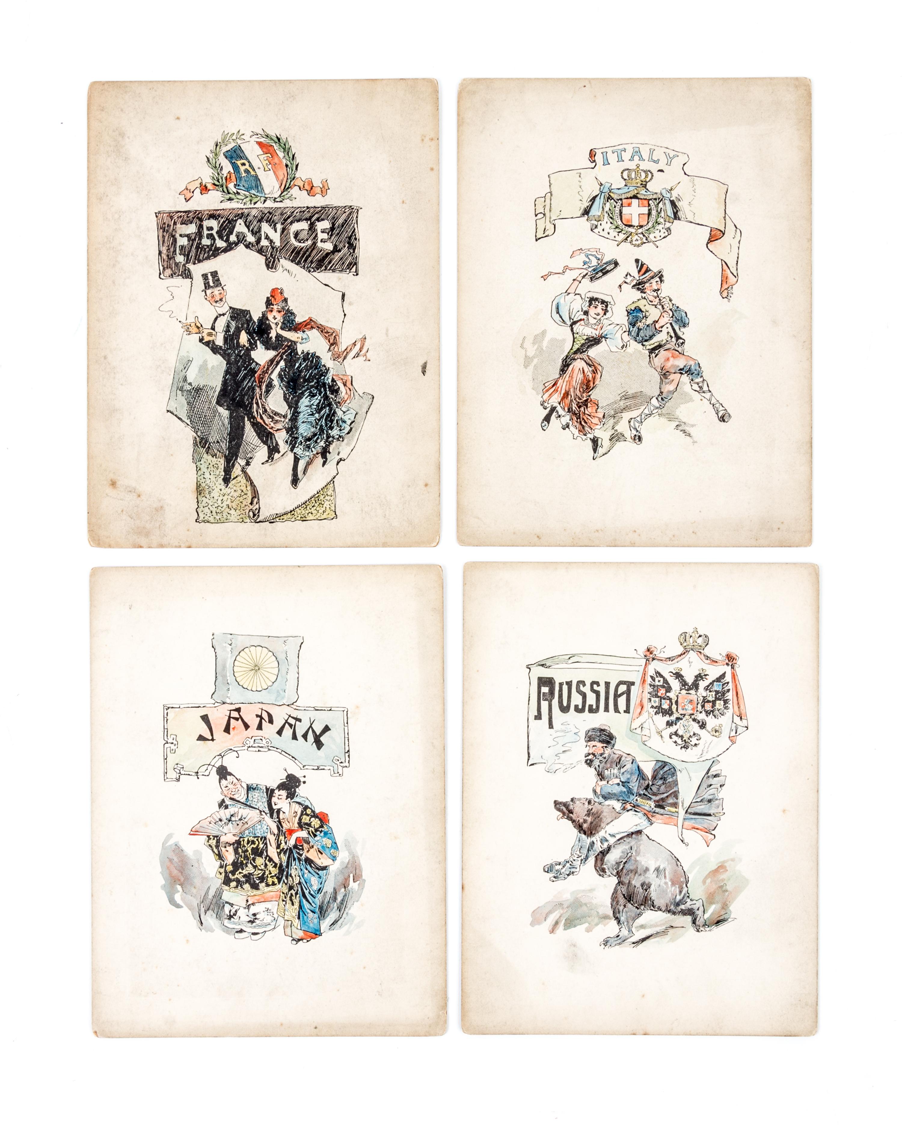 (COLUMBIAN EXPOSITION) Archive of illustration art from All the World at the Fair. London, [1893]. 37 hand-colored proofs total