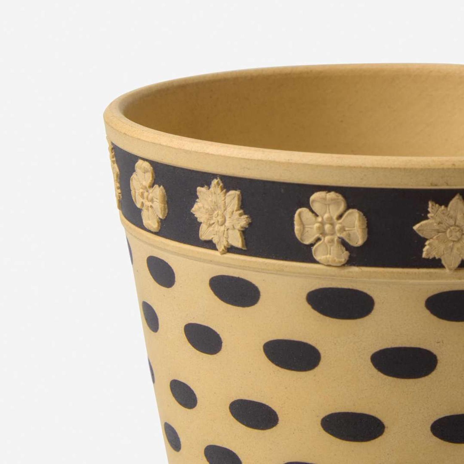 A Wedgwood Black Basalt-Decorated Caneware Posy Pot Vase UK, circa 1820