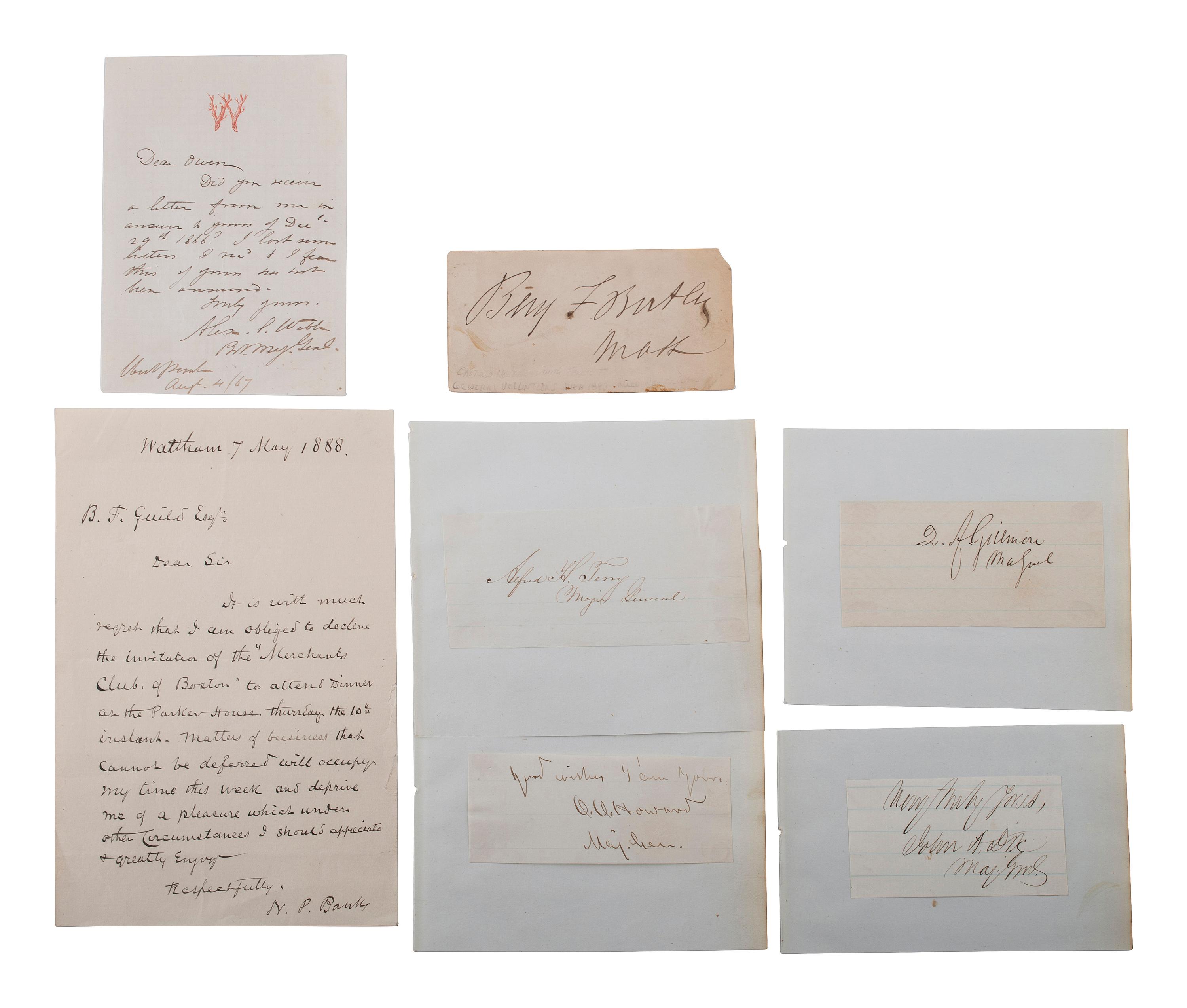 [CIVIL WAR]. Union officer signatures, Incl. Generals Webb, Butler, Terry, Miles, and O.O. Howard.