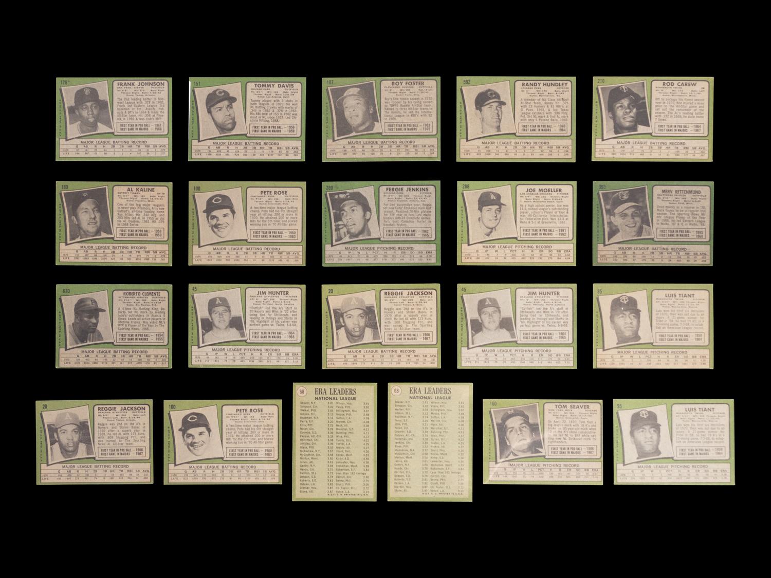 A Group of 28 1971 Topps Baseball Cards Featuring Multiple Hall of Famers and Notables (Including Roberto Clemente and Reggie Jackson),