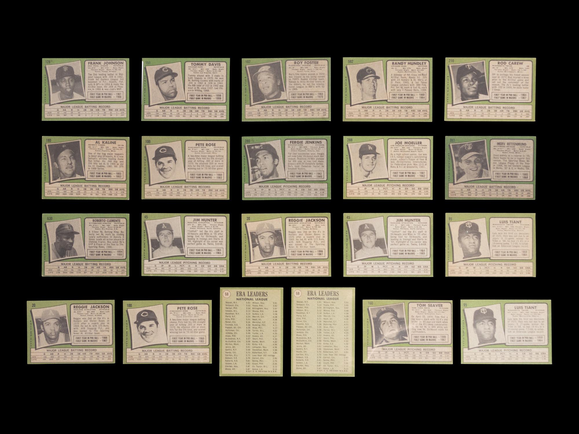 A Group of 28 1971 Topps Baseball Cards Featuring Multiple Hall of Famers and Notables (Including Roberto Clemente and Reggie Jackson),